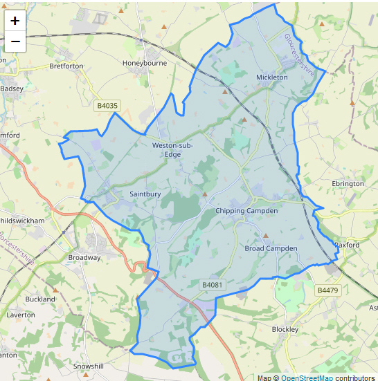 Map of Willersey in Capden & Vale district